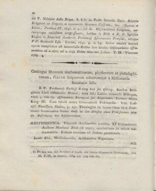 Catalogus librorum mathematicorum, physicorum et philosophicorum, sinice scriptorum editorumque a Missionariis Societatis Iesu.