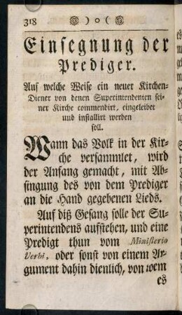 318-329, VI. Die Einsegnung der Prediger.