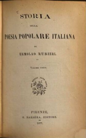 Storia della poesia popolare italiana