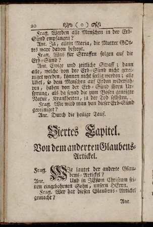 Viertes Capitel. Von dem anderten Glaubens-Artickel