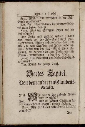 Viertes Capitel. Von dem anderten Glaubens-Artickel