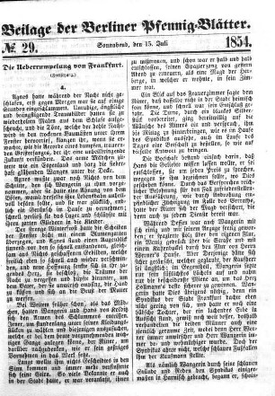 Beilage: No. 29, Sonnabend, den 15. Juli