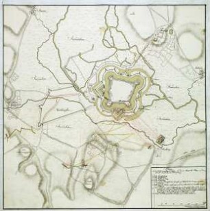 WHK 26 Deutscher Siebenjähriger Krieg 1756-1763: Plan der Belagerung der Festung Ziegenhain durch die Alliierten, November 1762