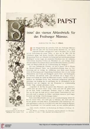 Papst Sixtus' des vierten Ablassbriefe für das Freiburger Münster
