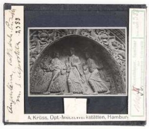 Angoulême, Kathedrale: Westfassade, Tympanon, Sendung der Apostel