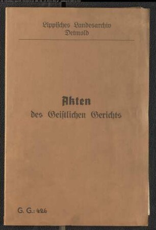 Marie Elisabeth Corfey [Corvey], gebürtig aus Lemgo, Tochter von Johann Corfey, gegen Hermann Conrad Wesemann aus dem Eichholz, Jäger und Holzvogt bei der Äbtissin zu Cappel, wegen einer Eheklage