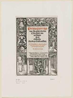 Titelblatt zum 3. Teil aus: Johannes Gerson, "Opera", Straßburg, 1514"