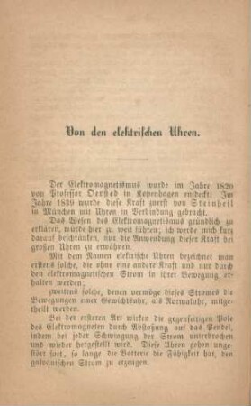 Von den elektrischen Uhren