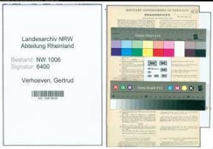Entnazifizierung Gertrud Verhoeven , geb. 00.00.1889 ()
