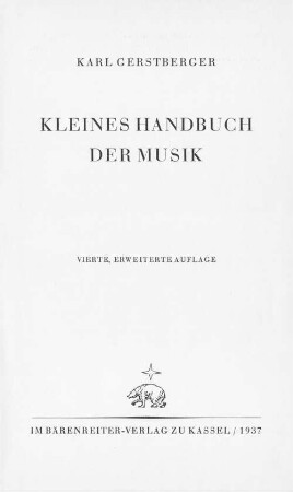 Kleines Handbuch der Musik