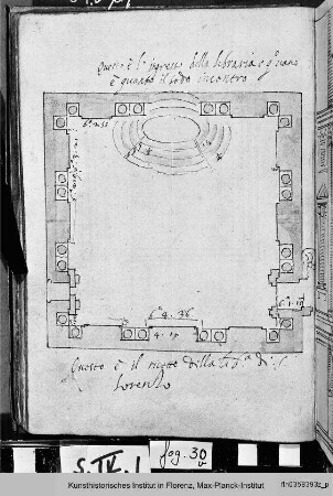 Biblioteca Laurenziana in Florenz : Studie der Treppe des Vestibüls