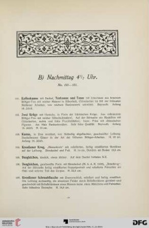 B) Nachmittag 4 ½ Uhr (Nr. 101-185)