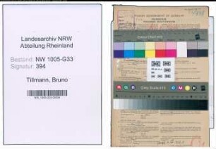 Entnazifizierung Bruno Tillmann , geb. 07.07.1886 (Studienrat)