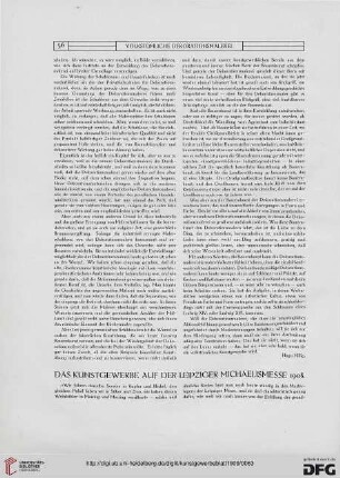 Das Kunstgewerbe auf der Leipziger Michaelismesse 1908
