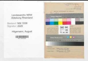 Entnazifizierung August Hilgemann , geb. 05.08.1920 (Beamter)