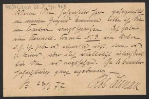 Brief an Friedrich Wilhelm Jähns : 23.06.1877
