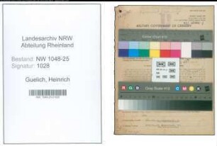 Entnazifizierung Heinrich Guelich , geb. 14.06.1904 (Haendler)