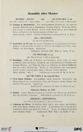 Gemälde alter Meister (Nr.116-167d)