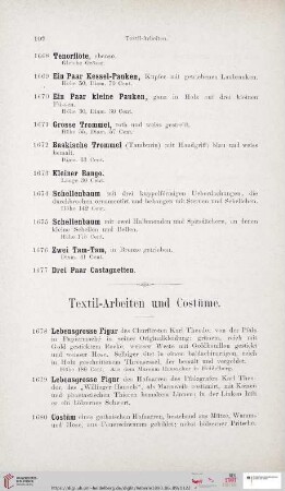 Textil-Arbeiten und Costüme (Nr. 1678 - 1701)
