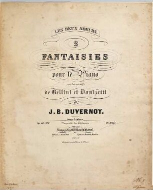 Les deux soeurs : 2 fantaisies pour le piano ; sur des motifs de Bellini et Donizetti ; op. 142, 1. Sur un thème de Bellini