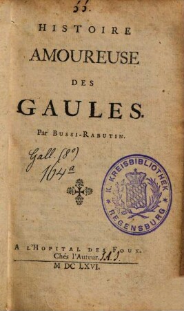 Histoire Amoureuse Des Gaules