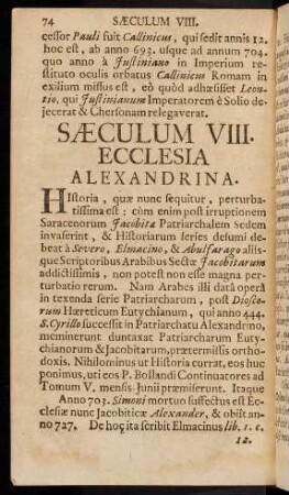 74-84, Saeculum VIII.
