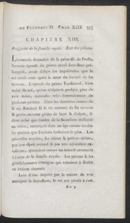 Chapitre XIII. Prospérité de la famille royale. État des princes