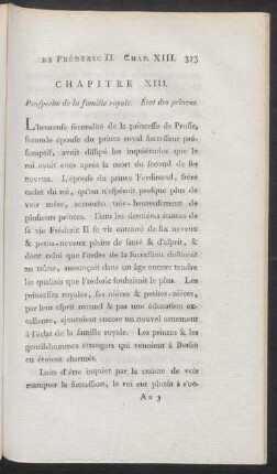 Chapitre XIII. Prospérité de la famille royale. État des princes