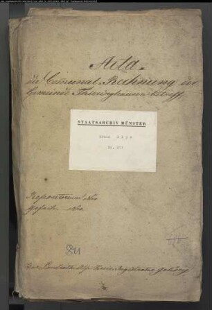 Rechnung der Gemeinde Thieringhausen