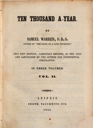 Ten thousand a - year : in 3 volumes, 2