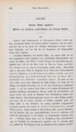 500-512 Victor Aimé Huber's Wirken auf gelehrtem, publicistischem und socialem Gebiete