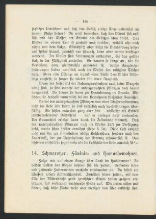 14. Schmarotzer, Fäulnis- und Humusbewohner.