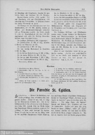 Die Parochie St. Egidien