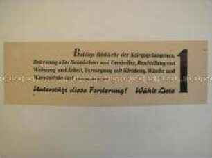 Maueranschlag mit Wahlpropaganda der SED