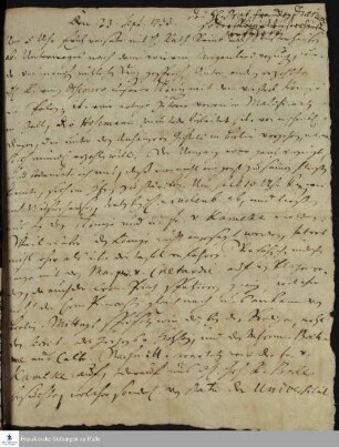 Tagebuch von Gotthilf August Franke.