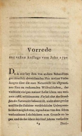 Lehrsätze des Naturrechts und der damit verbundenen Wissenschaften : zu Vorlesungen