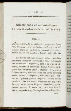 Allocutiones et adhortationes ad excitandos animos militares.