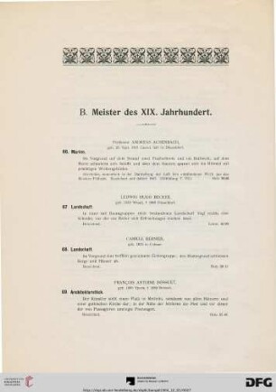 B. Meister des XIX. Jahrhundert (Nr. 66-100)