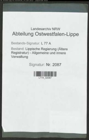 Instruktion zur Abhaltung der Gogerichte und Verteilung der Gogerichte