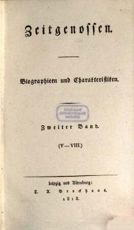 Zeitgenossen : Biographien u. Charakteristiken, 2,1