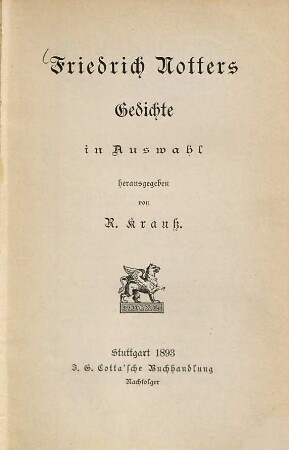 Friedrich Notters Gedichte : in Auswahl