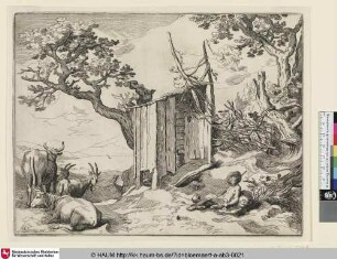 [A Shed with Mercury and Argus; Merkur und Argus in ländlicher Umgebung]