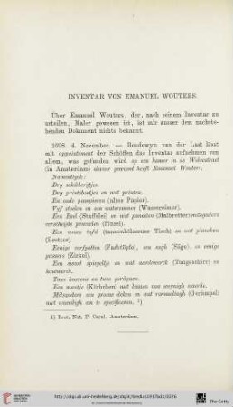 Inventar von Emanuel Wouters