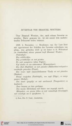 Inventar von Emanuel Wouters