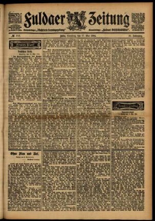 Erste Ausgabe vom Dienstag, den 17. Mai 1904.