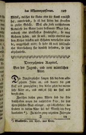 Dreyzehntes Kapitel. Von der Jugend, und vom männlichen Alter.