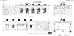 Endersbach: Empfangsgebäude Querschnitt und Ansichten