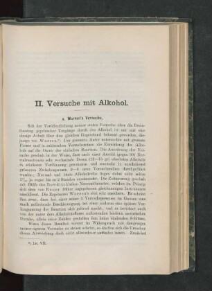 II. Versuche mit Alkohol