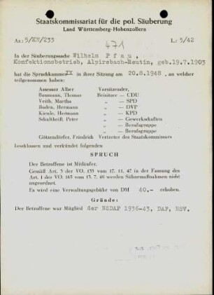 Pfau, Wilhelm