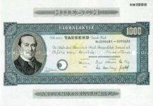 Aktie der Hoesch AG, Dortmund, über 1000,- Deutsche Mark